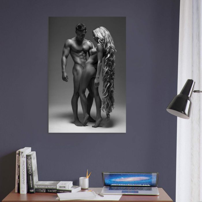 Schwarzweiß Fotografie mit langen Haaren, PlumaArt - Premium Kunst Fotos und Bilder
