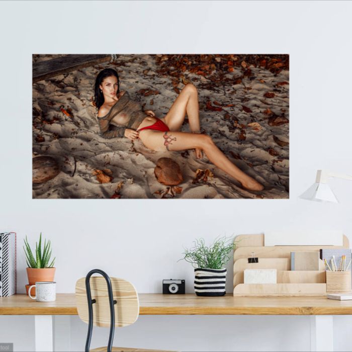 Frau Bikini Strandlandschaft, PlumaArt - Premium Kunst Fotos und Bilder