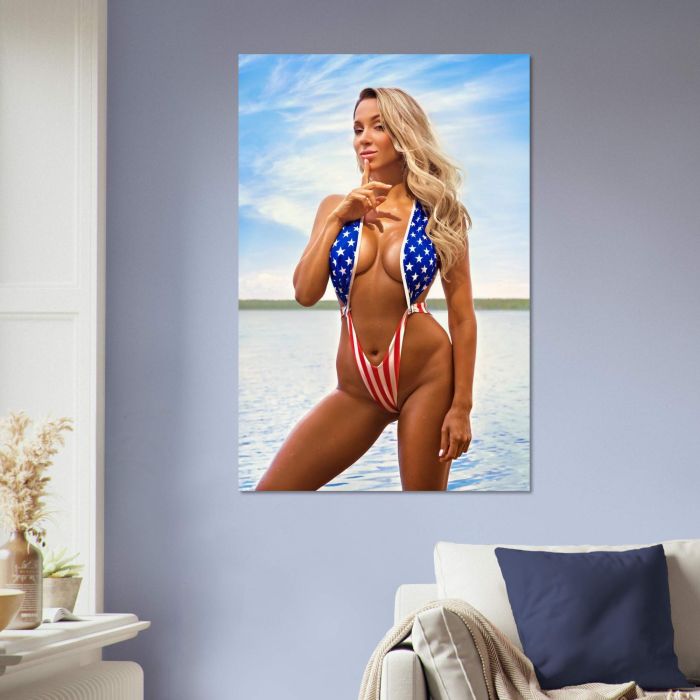 Amerikanischer Flaggen-Bikini Fotoshooting, PlumaArt - Hochwertige erotische Kunst und Fotografie