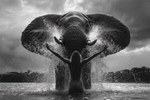 Elefant Fotografie Schwarz-Weiß Kunst